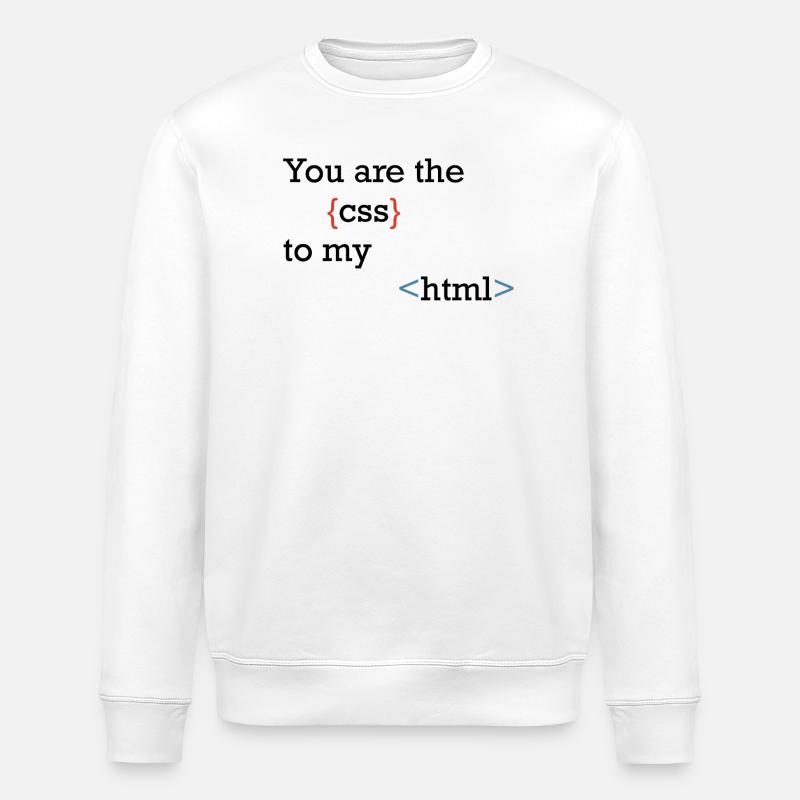 CodeSymbolism Curly and Angle - Stanley/Stella ROLLER Unisex Organic Sweatshirt - white