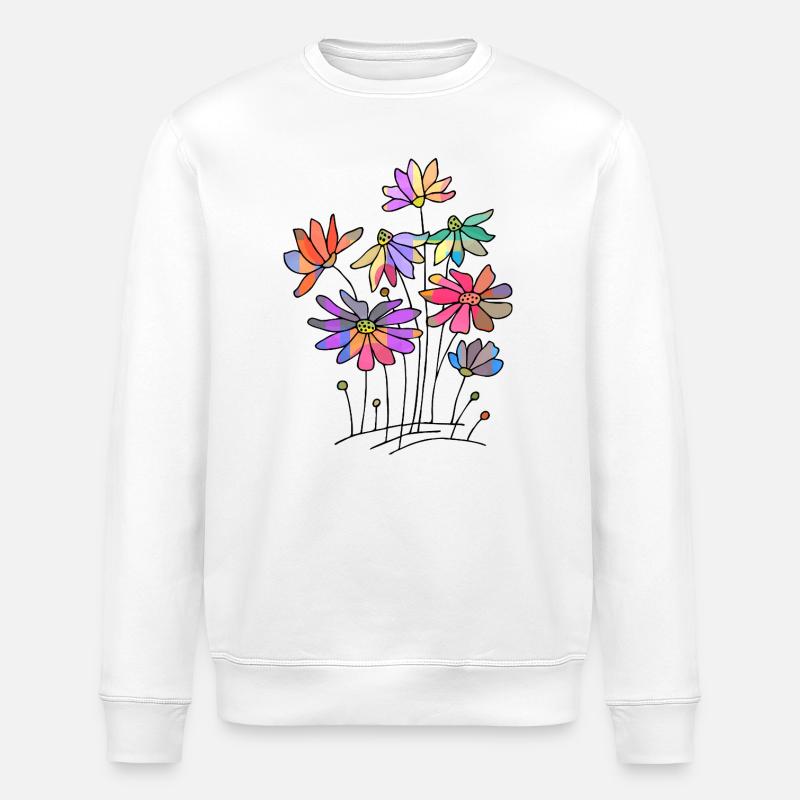 Fleur - Sweat bio ROLLER Stanley/Stella Unisexe - blanc