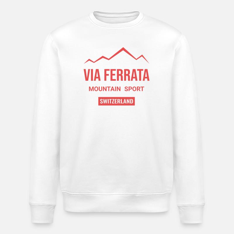 Klettersteig Schweiz - Stanley/Stella Unisex Bio-Sweatshirt ROLLER - Weiß