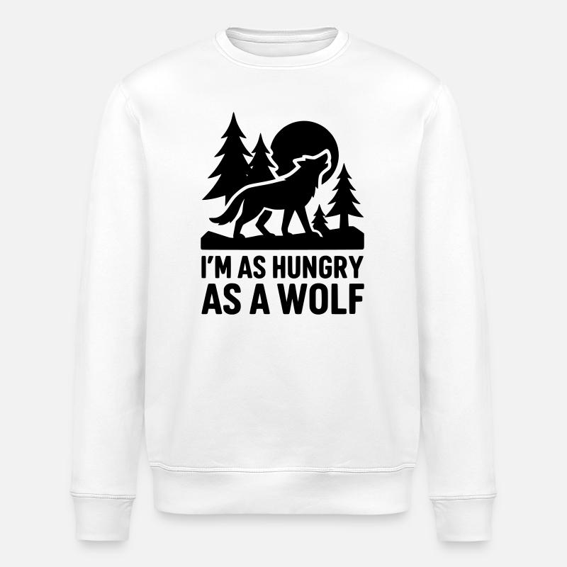hungry wolf hungrig - Stanley/Stella Unisex Bio-Sweatshirt ROLLER - Weiß