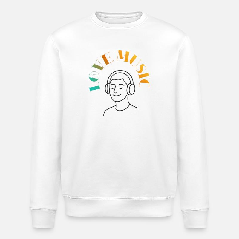 Musik ist Leben - Stanley/Stella Unisex Bio-Sweatshirt ROLLER - Weiß