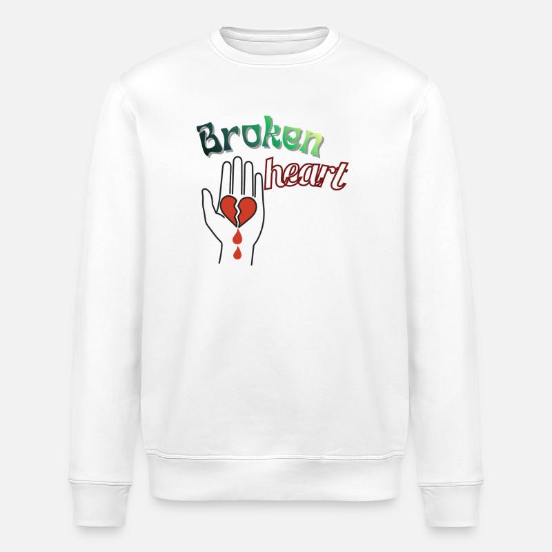 Hand mit gebrochenem Herzen - Stanley/Stella Unisex Bio-Sweatshirt ROLLER - Weiß