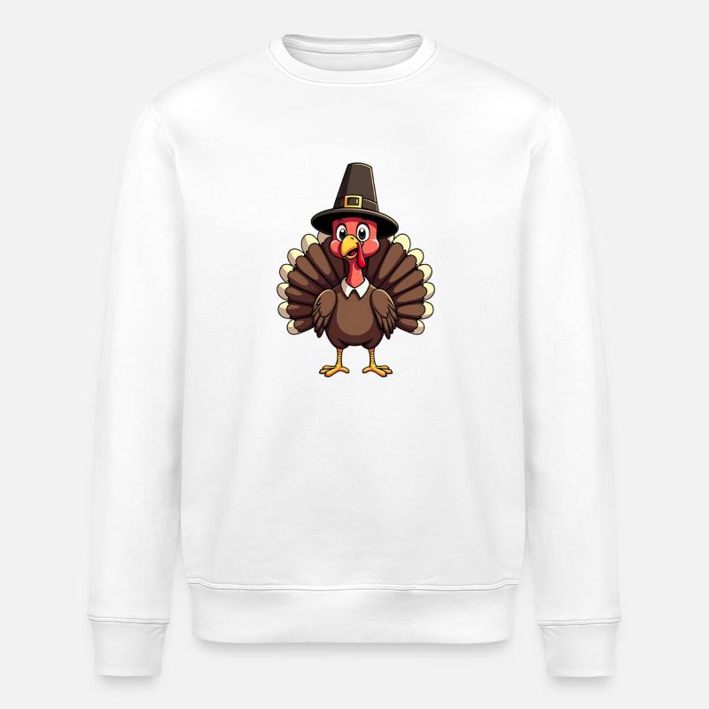 Thanksgiving Drôle Dinde de Thanksgiving - Sweat bio ROLLER Stanley/Stella Unisexe - blanc