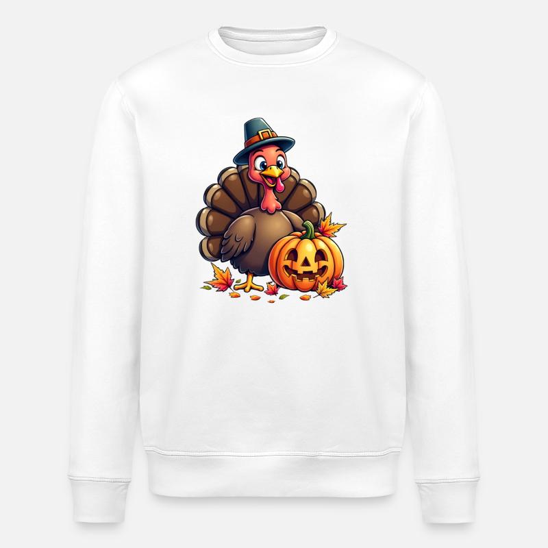 Thanksgiving Drôle Dinde de Thanksgiving - Sweat bio ROLLER Stanley/Stella Unisexe - blanc