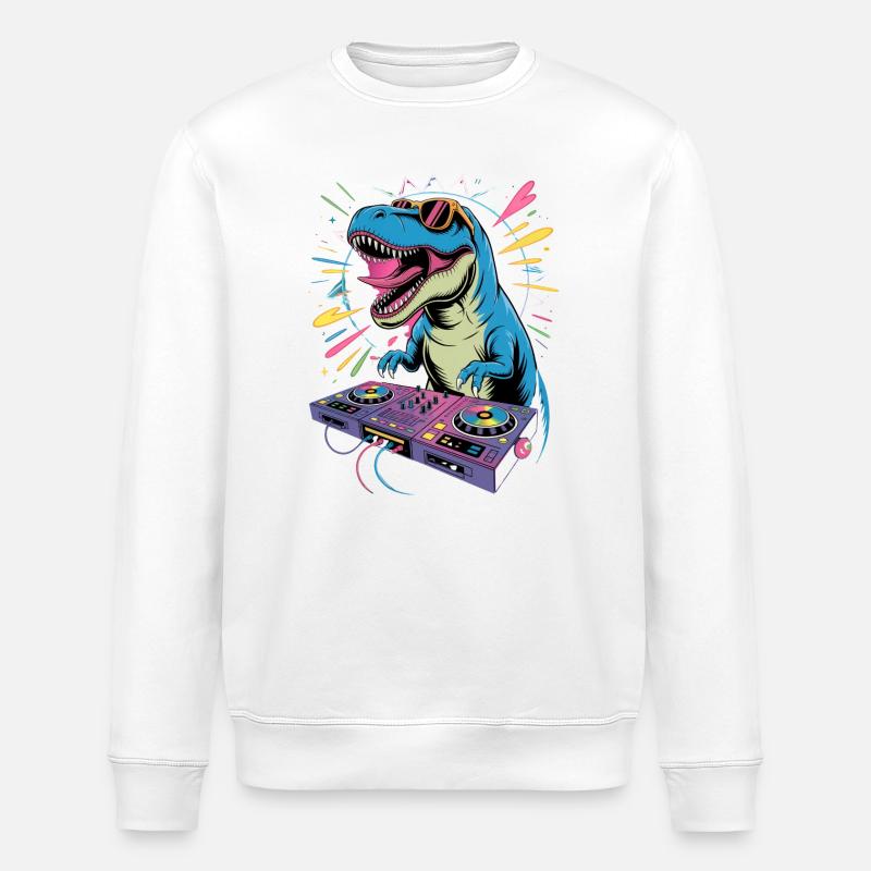 DJ Dinosaur - Stanley/Stella ROLLER Unisex Organic Sweatshirt - white