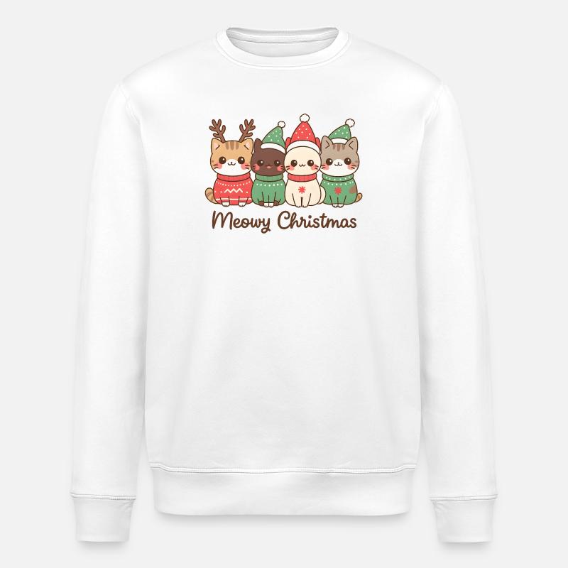 Meowy Christmas Cat Squad, Chatons - Sweat bio ROLLER Stanley/Stella Unisexe - blanc