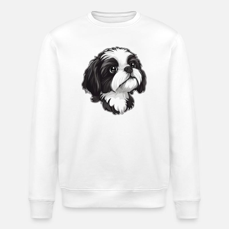 shih tzu - Stanley/Stella ROLLER Unisex Organic Sweatshirt - white