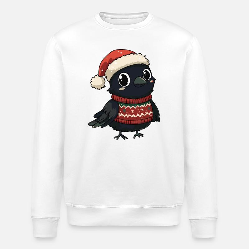 Rabe Krähe Weihnachten - Stanley/Stella Unisex Bio-Sweatshirt ROLLER - Weiß