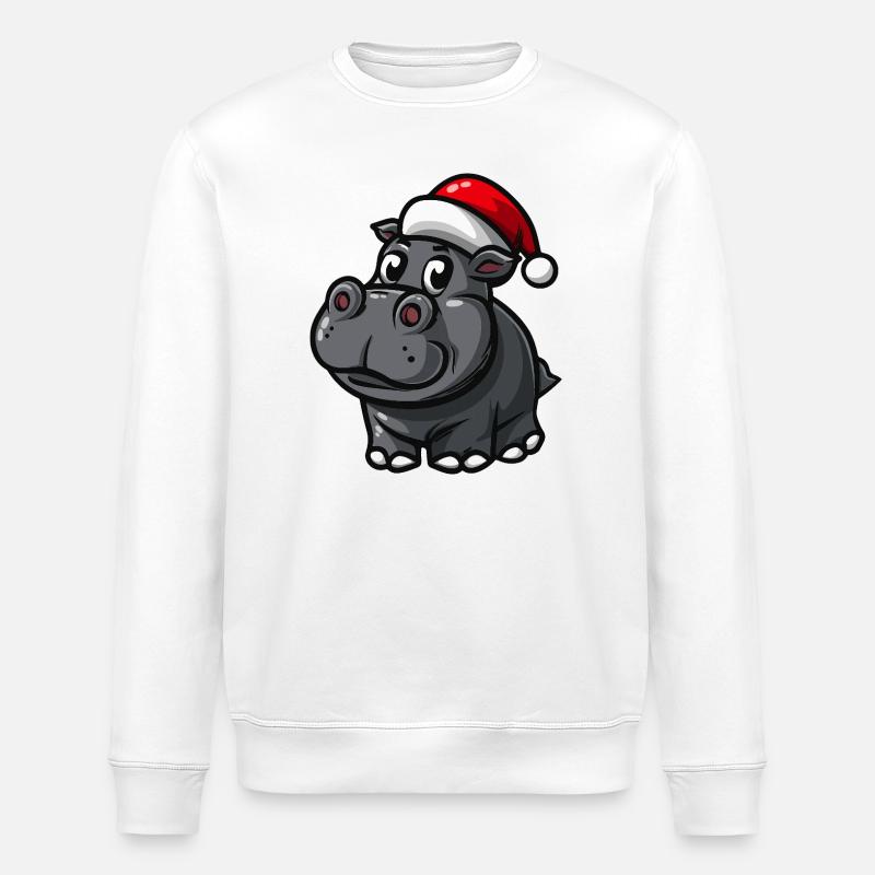 Noël des hippopotames - Sweat bio ROLLER Stanley/Stella Unisexe - blanc