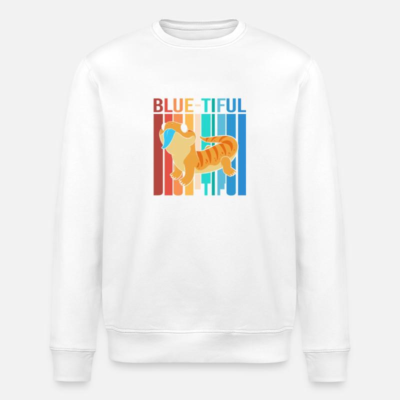 Lézard à langue bleue - Sweat bio ROLLER Stanley/Stella Unisexe - blanc