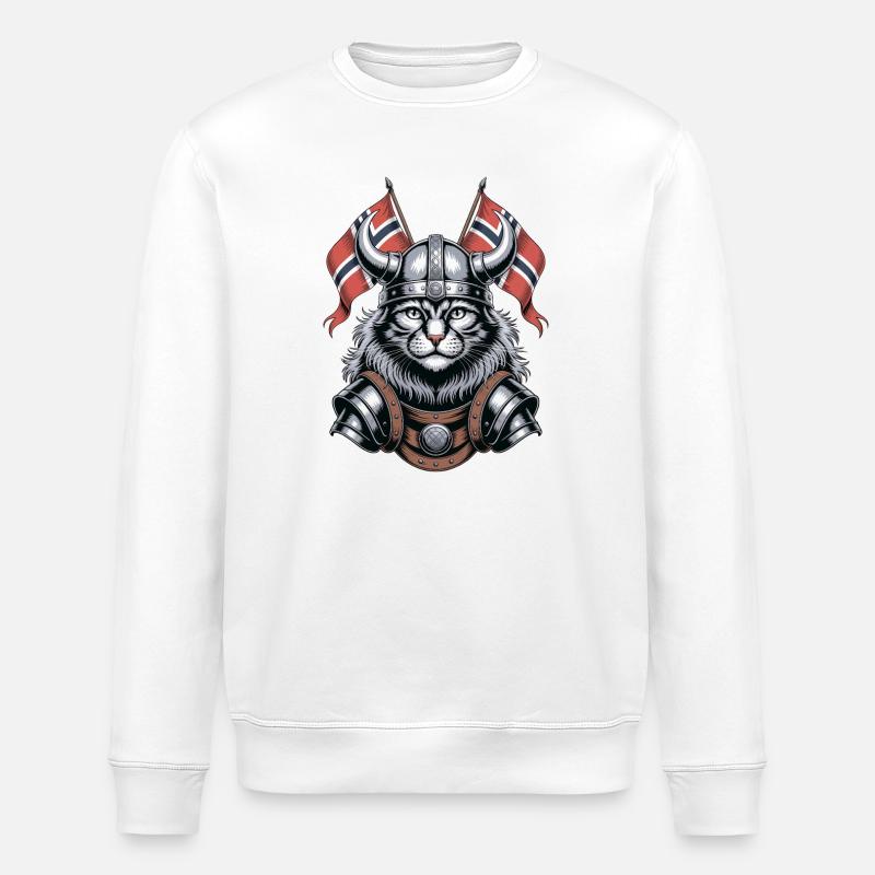 Norvège Chat Viking - Sweat bio ROLLER Stanley/Stella Unisexe - blanc