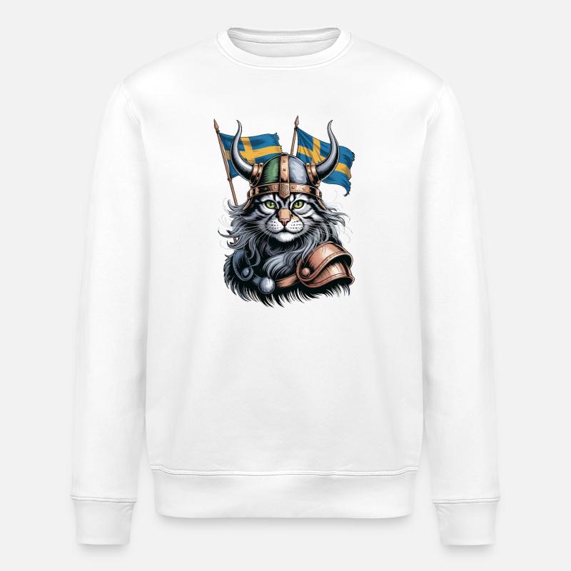 Suède Chat Viking - Sweat bio ROLLER Stanley/Stella Unisexe - blanc
