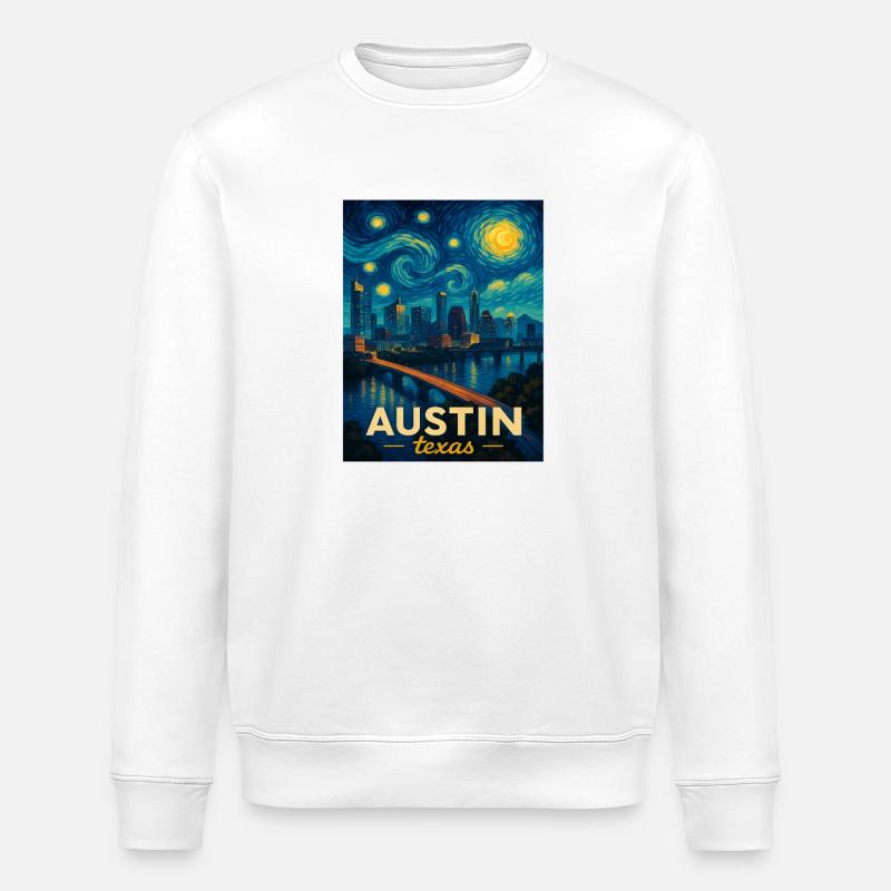 Austin, Texas - Stanley/Stella ROLLER Unisex Organic Sweatshirt - white