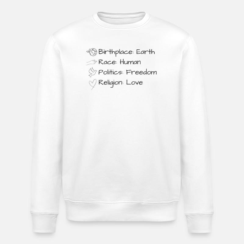 One Earth. One Humanity. One Love. - Stanley/Stella ROLLER Unisex Organic Sweatshirt - white