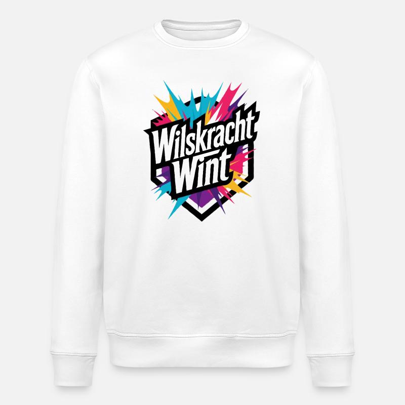Willenskraft gewinnt: bunte Power-Motivation - Stanley/Stella Unisex Bio-Sweatshirt ROLLER - Weiß