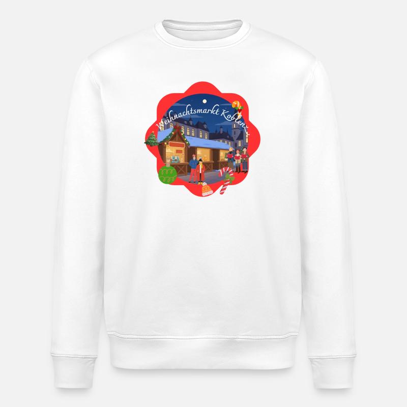 Marché de Noël de Coblence - Sweat bio ROLLER Stanley/Stella Unisexe - blanc