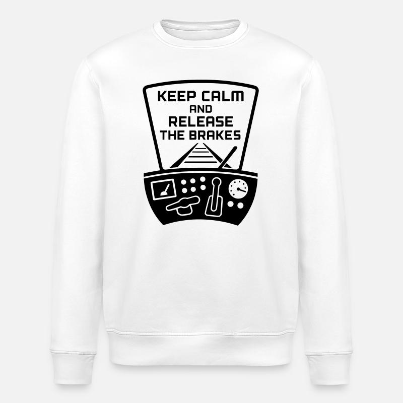 Brakes Release Railway Train Driver - Stanley/Stella ROLLER Unisex Organic Sweatshirt - white