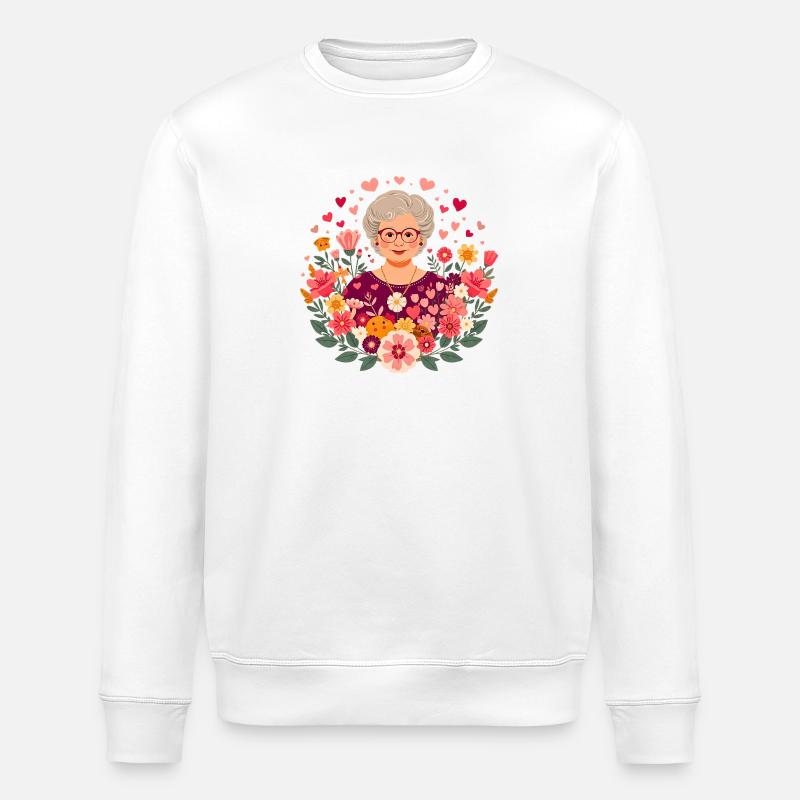 Blumen-Großmutter - Stanley/Stella Unisex Bio-Sweatshirt ROLLER - Weiß