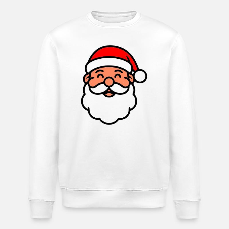 Süßer Weihnachtsmann | Nikolaus Gesicht - Stanley/Stella Unisex Bio-Sweatshirt ROLLER - Weiß