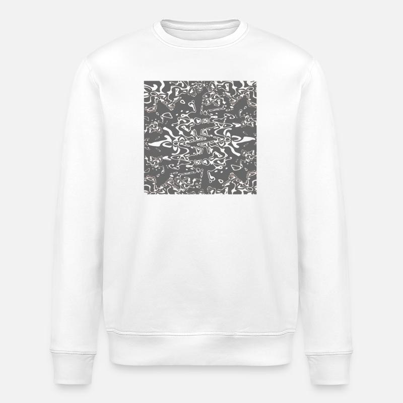 Grey-organic texture - Stanley/Stella ROLLER Unisex Organic Sweatshirt - white