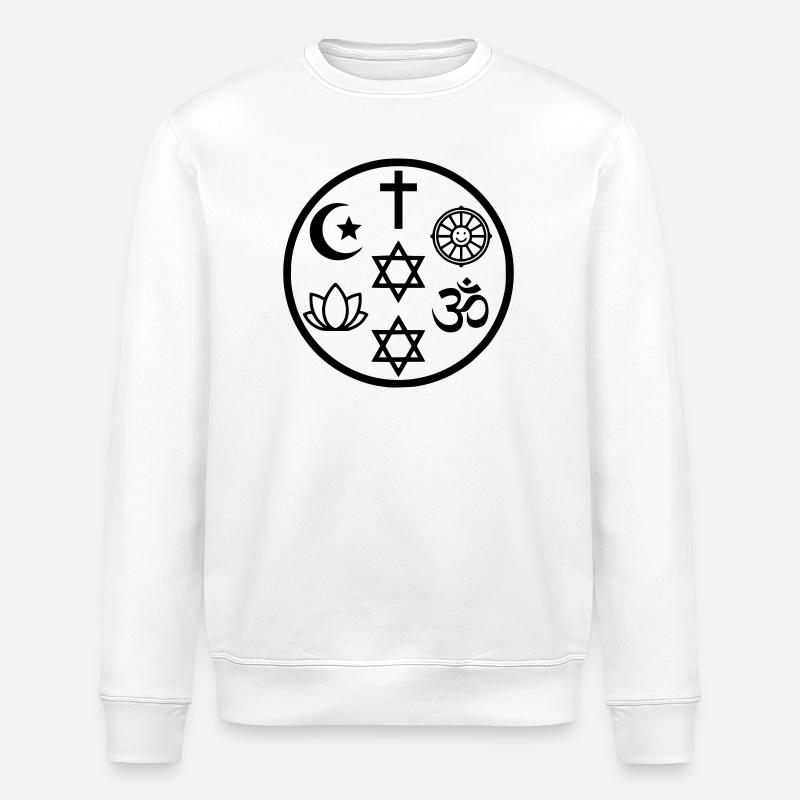Symbole interreligieux de paix | Religions - Sweat bio ROLLER Stanley/Stella Unisexe - blanc