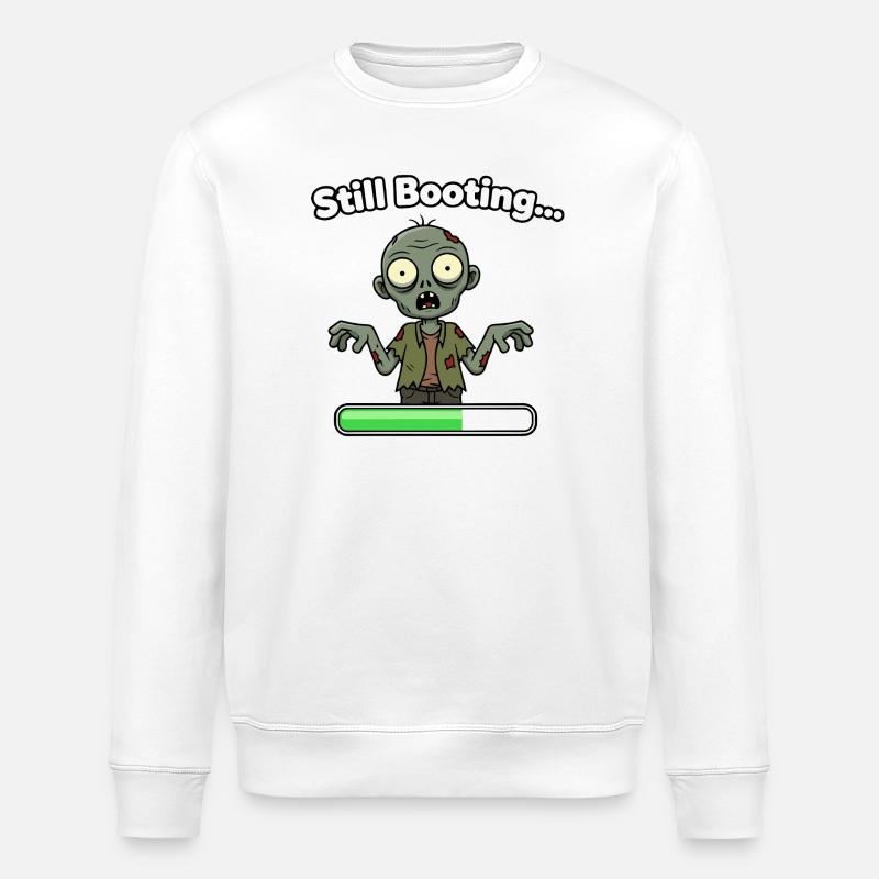 Zombie Still Booting Loading Bar - Stanley/Stella ROLLER Unisex Organic Sweatshirt - white