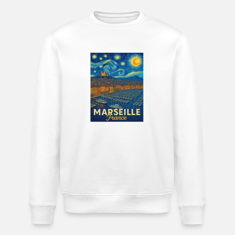 Marseille Frankreich - Stanley/Stella Unisex Bio-Sweatshirt ROLLER - Weiß