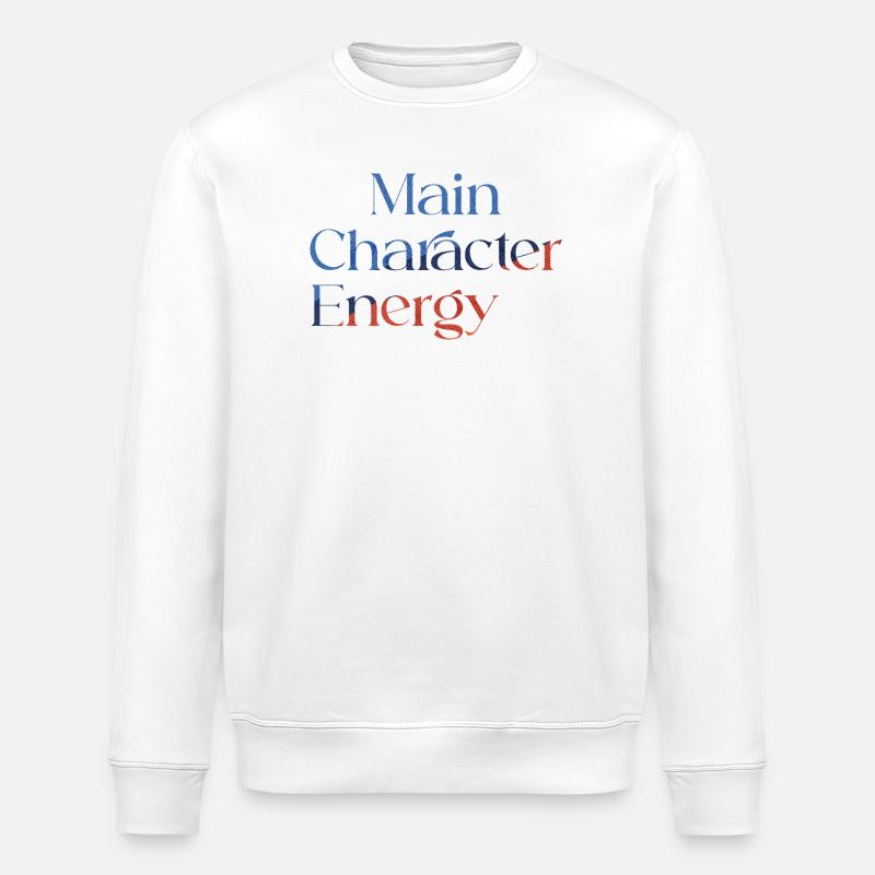 Main Character Energy bunt smilie - Stanley/Stella Unisex Bio-Sweatshirt ROLLER - Weiß