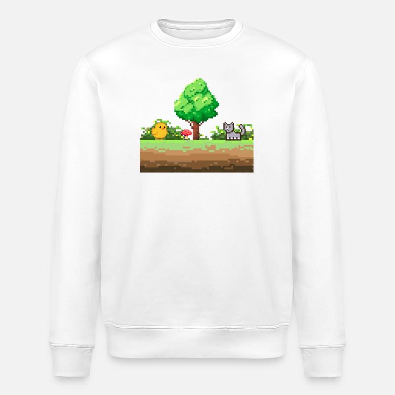 Aventure Pixel Garden - Sweat bio ROLLER Stanley/Stella Unisexe - blanc