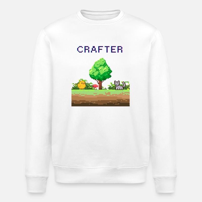 Pixel Crafter Forest Adventure - Stanley/Stella ROLLER Unisex Organic Sweatshirt - white