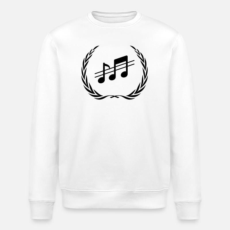 Music Notes Wreath - Stanley/Stella ROLLER Unisex Organic Sweatshirt - white