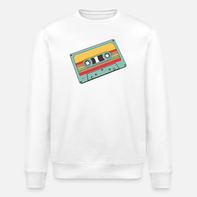Cassette Pastel Rétro - Sweat bio ROLLER Stanley/Stella Unisexe - blanc