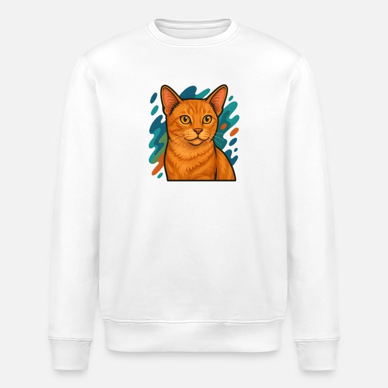 Illustration de chat mannois - Sweat bio ROLLER Stanley/Stella Unisexe - blanc