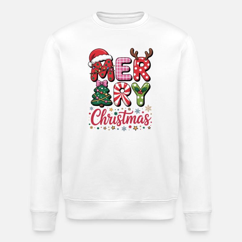 Lettres de Joyeux Noël - Sweat bio ROLLER Stanley/Stella Unisexe - blanc