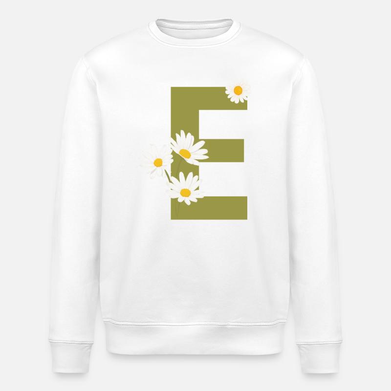 Grüne Gänseblümchen Brief - Stanley/Stella Unisex Bio-Sweatshirt ROLLER - Weiß