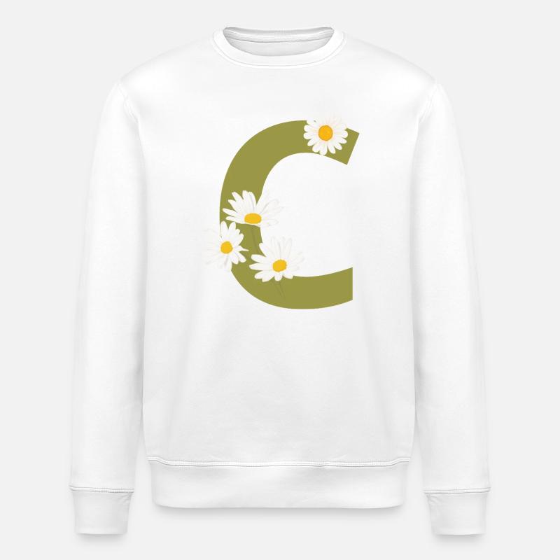 Buchstabe c grüne Gänseblümchen - Stanley/Stella Unisex Bio-Sweatshirt ROLLER - Weiß