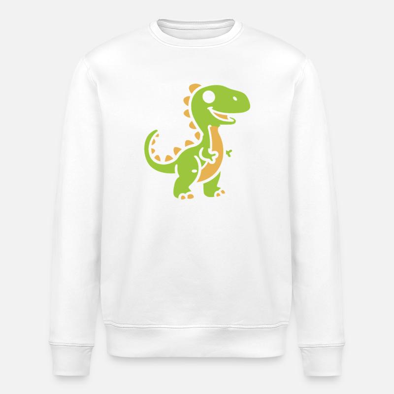Niedlicher kleiner Dinosaurier - Stanley/Stella Unisex Bio-Sweatshirt ROLLER - Weiß