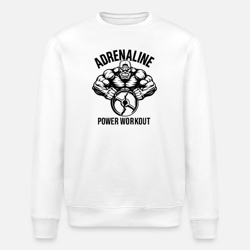Adrenaline Power Workout Tee - Stanley/Stella ROLLER Unisex Organic Sweatshirt - white