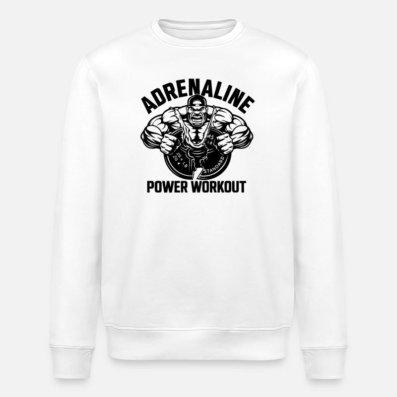 Adrenalin Power Workout - Stanley/Stella Unisex Bio-Sweatshirt ROLLER - Weiß