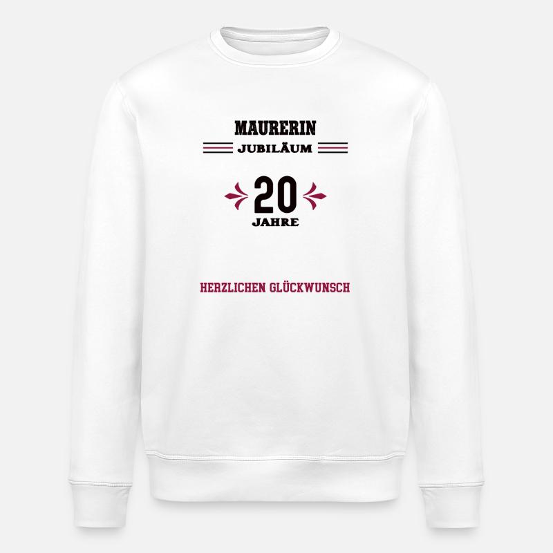 Maçon 20e anniversaire Maçonnerie 20e anniversaire - Sweat bio ROLLER Stanley/Stella Unisexe - blanc