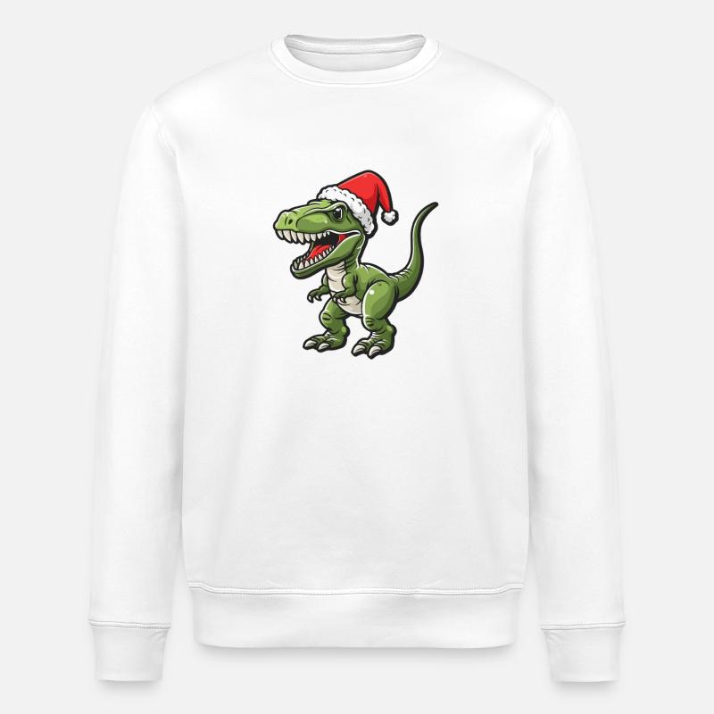 Dinosaure T-Rex Noël - Sweat bio ROLLER Stanley/Stella Unisexe - blanc