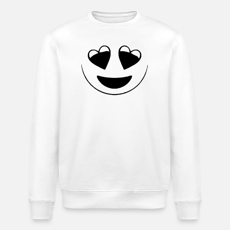 Herzaugen - Heart eyes - Stanley/Stella Unisex Bio-Sweatshirt ROLLER - Weiß