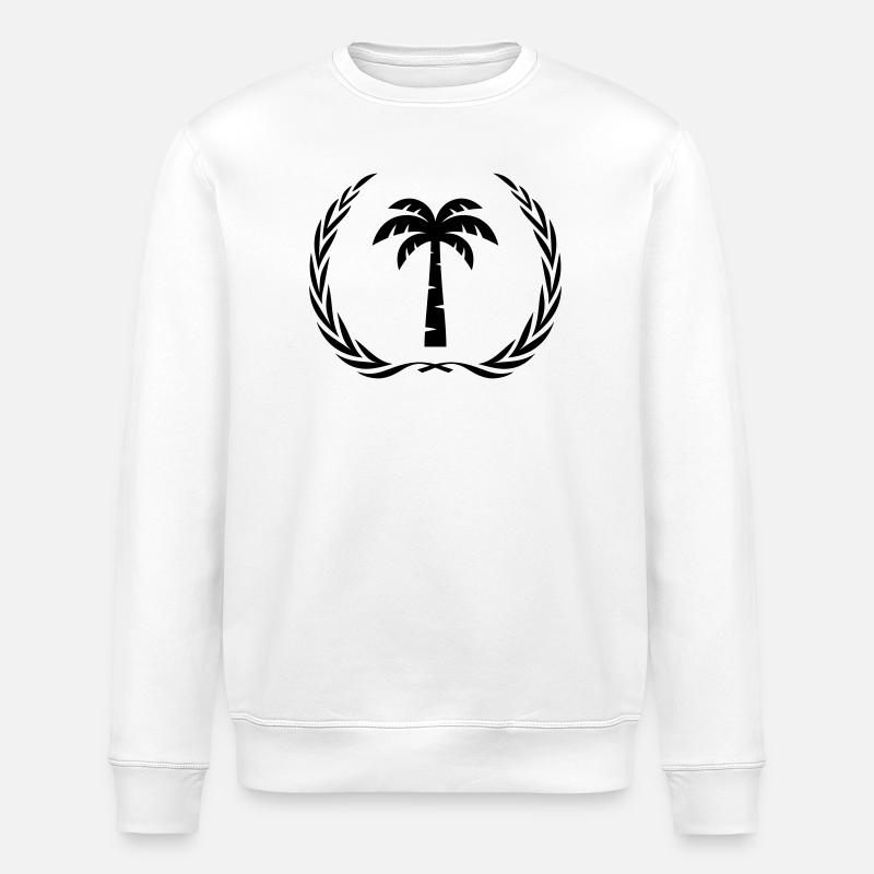 Couronne de symbole de palmier - Sweat bio ROLLER Stanley/Stella Unisexe - blanc