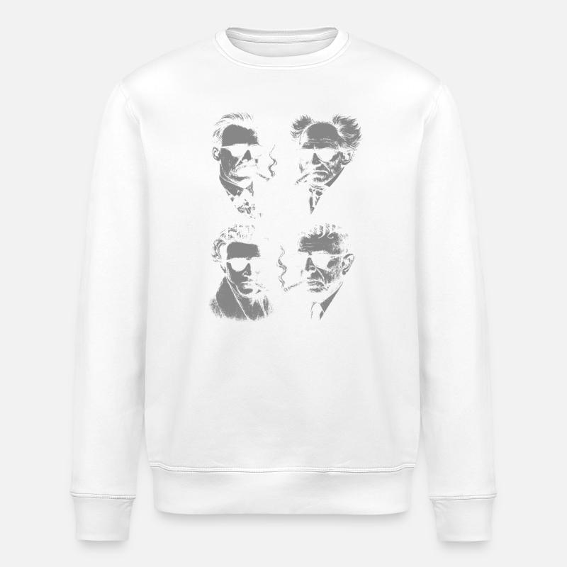 Existentialismus Philosophie Porträts - Stanley/Stella Unisex Bio-Sweatshirt ROLLER - Weiß
