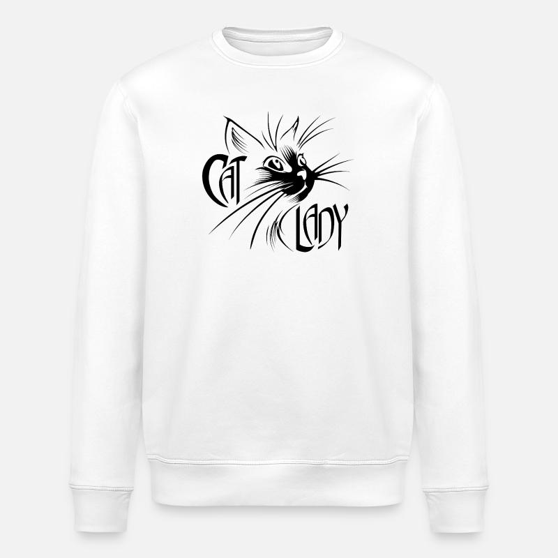 Cat Lady Cat Chats noir - Sweat bio ROLLER Stanley/Stella Unisexe - blanc