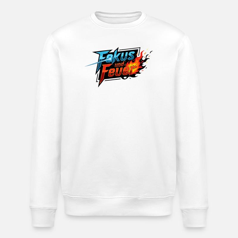 Focus and Fire: Flames Sword - Stanley/Stella ROLLER Unisex Organic Sweatshirt - white