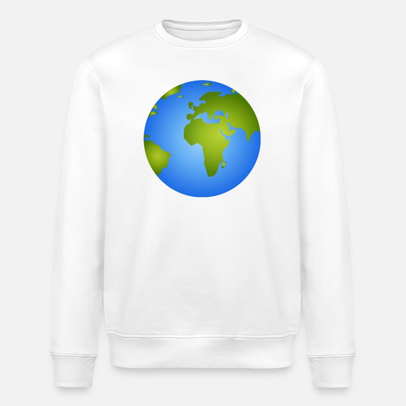 Blaue Erde – Stilvolle Weltkugel Illustration - Stanley/Stella Unisex Bio-Sweatshirt ROLLER - Weiß