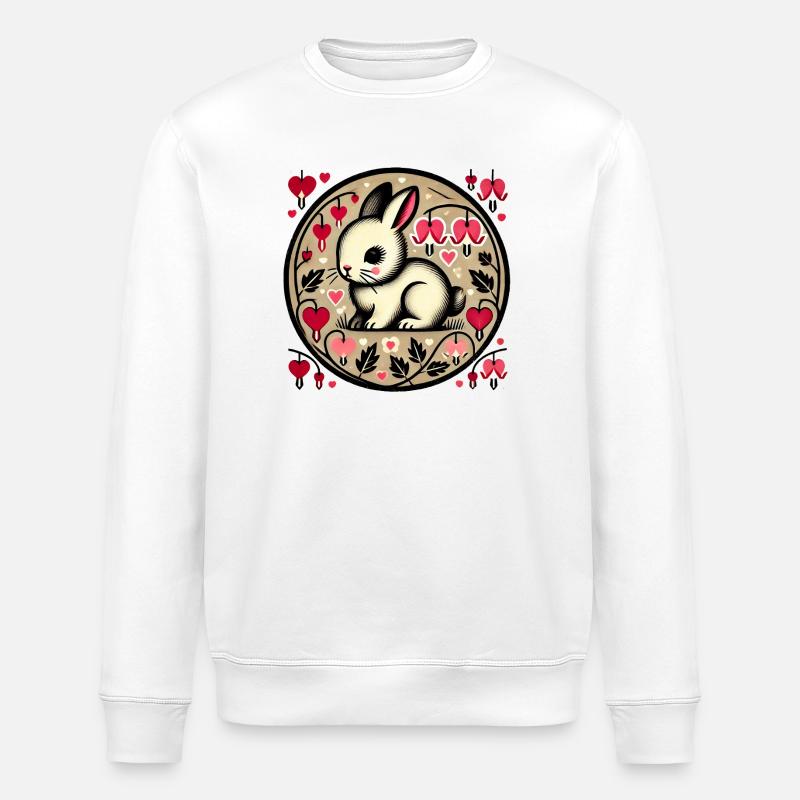 Amour Bunny Cercle Art - Sweat bio ROLLER Stanley/Stella Unisexe - blanc