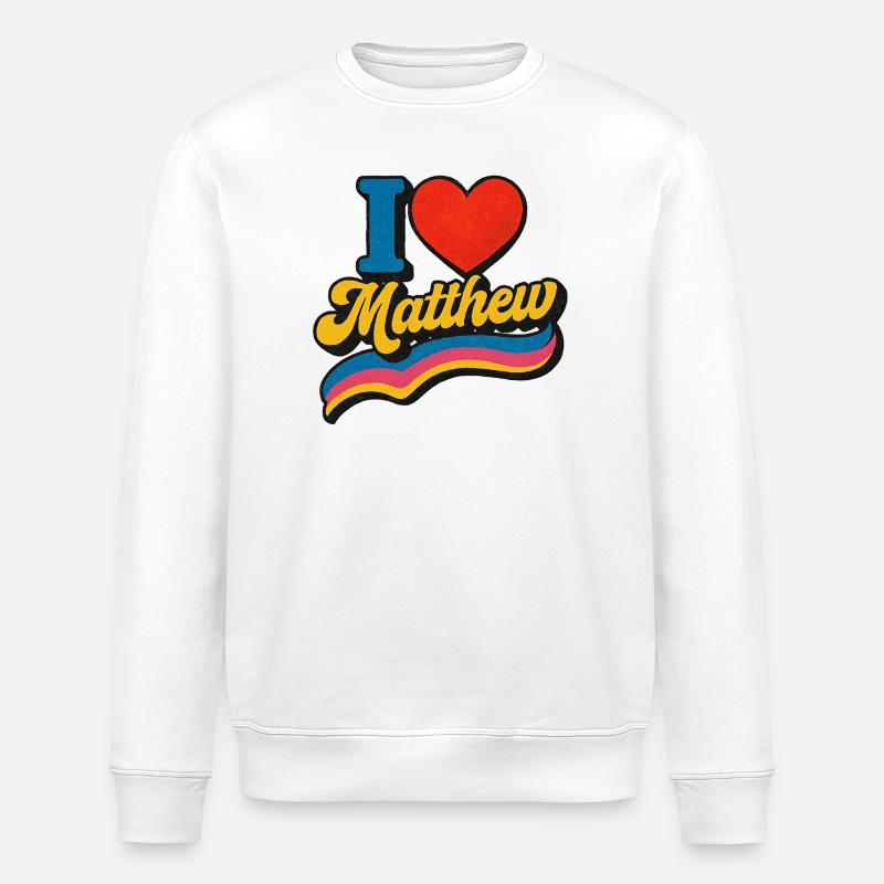 J’aime Matthew Logo rétro - Sweat bio ROLLER Stanley/Stella Unisexe - blanc