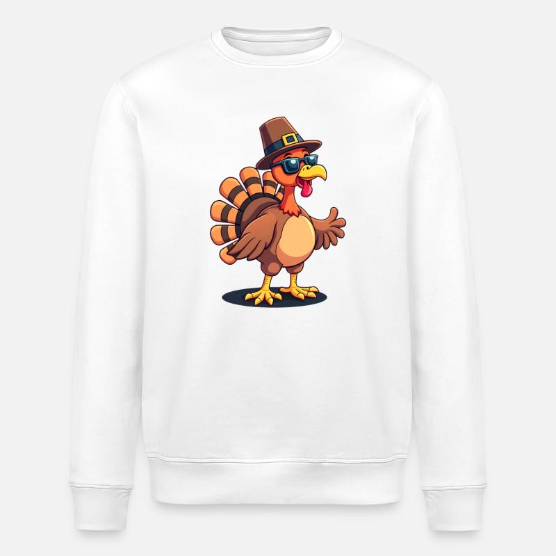 Thanksgiving Drôle Dinde de Thanksgiving - Sweat bio ROLLER Stanley/Stella Unisexe - blanc